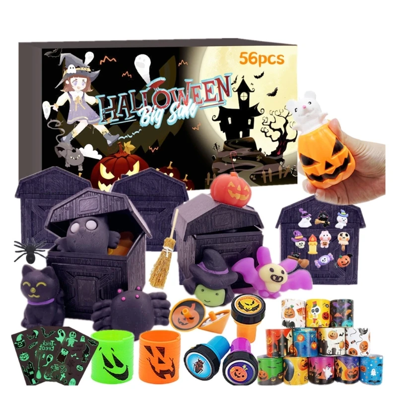 

Halloween Toy Stationery Set for Kid, Halloween Pencils, Erasers, Rulers, Slamps