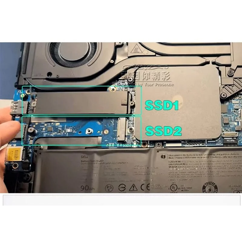 Новый кронштейн радиатора SSD M.2 2280 термопластина для ноутбука Dell Alienware M16 R2