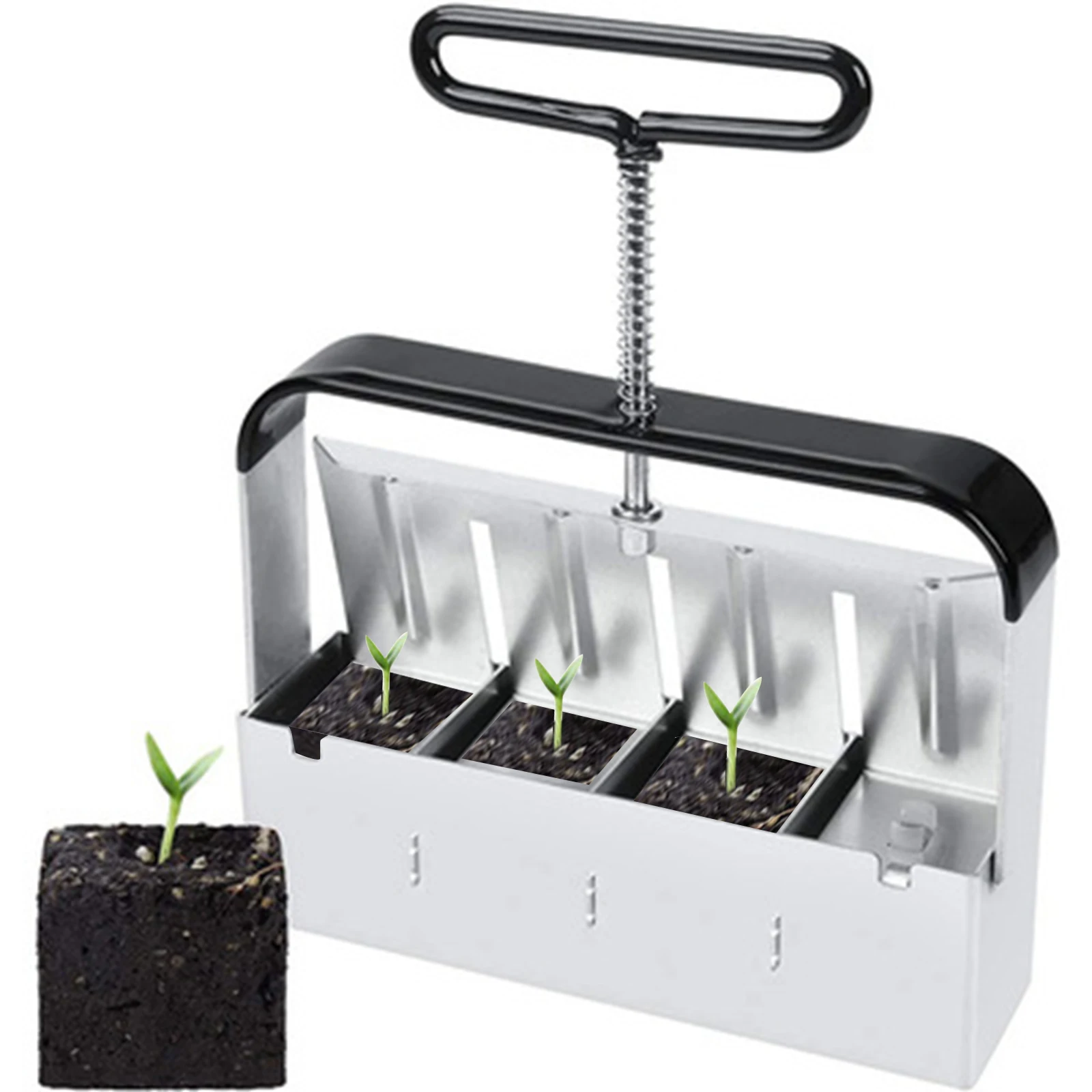 

Ручной блокировщик почвы, устройство для защиты почвы, 2-дюймовый инструмент для блокировки почвы с насадками для сада