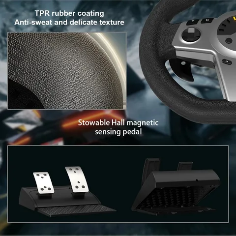 Гоночный контроллер на руль с вибрацией, имитация гоночных машин, педали для Xbox Series /Xbox One/PS4 SLIM/ Pro/ PS3/SWITCH