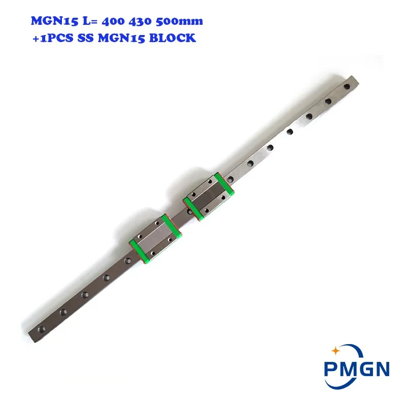 

1pcs 15mm Linear Guide MGN15 L= 400 430 500mm Linear Rail Way + 1PCS MGN15C or MGN15H Long Linear SS Carriage for CNC XYZ Axis