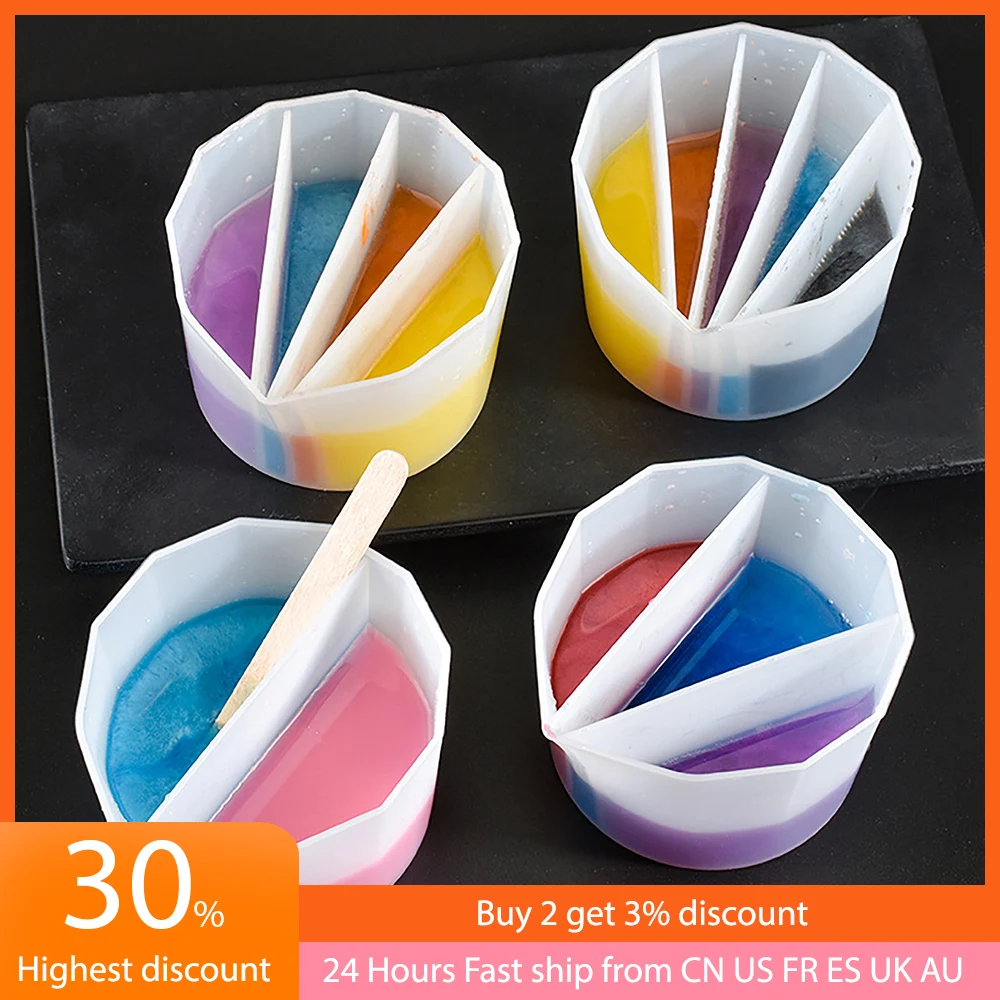 

2/3/4/5 Channels Paints Pouring Cup Split Color Mixing Cup Acrylic Paint Cup Color Dividers Painting Tools Art Multi Channel Set