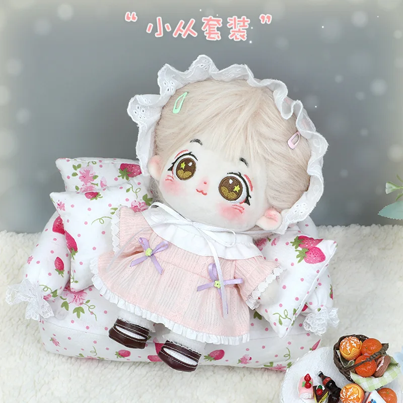 

Новое поступление, 20 см, милая плюшевая кукла без атрибутов, котенок с одеждой, розовое платье, детская шапочка, кукла, игрушка для тела, косп...