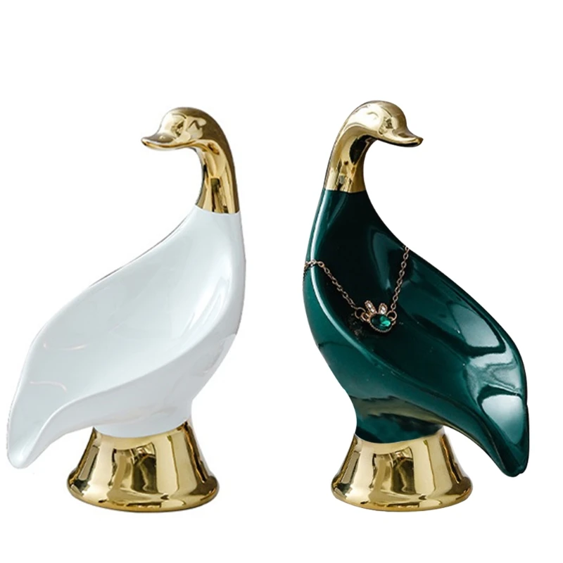 

Countertop Soap Dish Self-draining Soap Dishes Swan-shaped Ceramic Soap Storage Shelf Tray Modern Bathroom Accessories