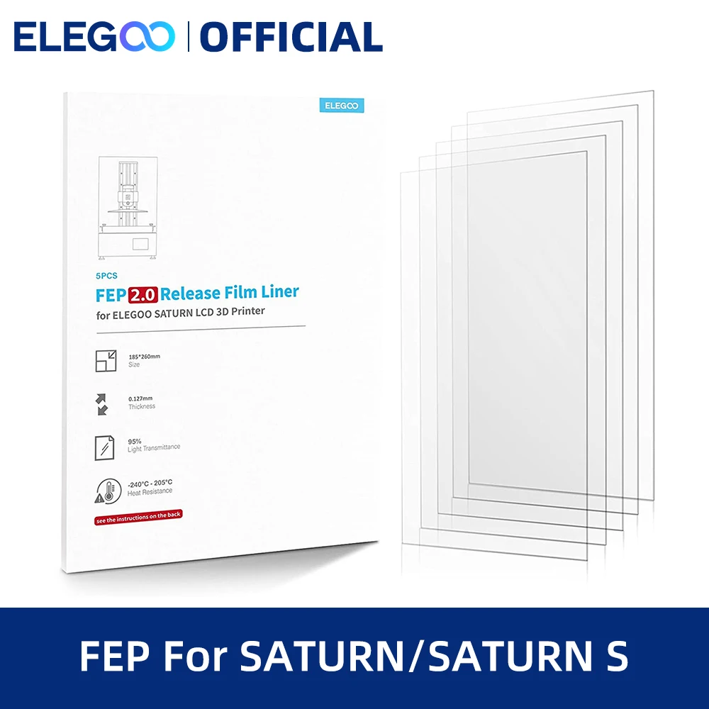 ELEGOO 5 шт. выпуск фильмов набор 185 мм * 260 0 15 толщина для SATURN LCD 3D принтер S FEP Запчасти