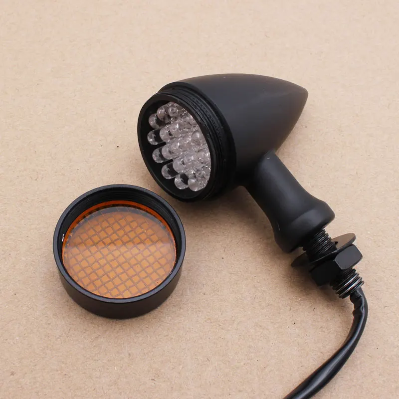 4 шт. ретро-сигналов поворота для мотоцикла Cafe Racer с алюминиевой решеткой и светодиодными индикаторами торможения 10 мм универсальны для Triumph Honda.