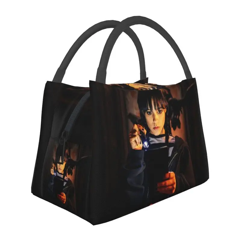 

Wednesday Addams Lunch Boxes Women Nevermore Academy Thermal Cooler Food Insulated Lunch Bag Office Work Pinic Container