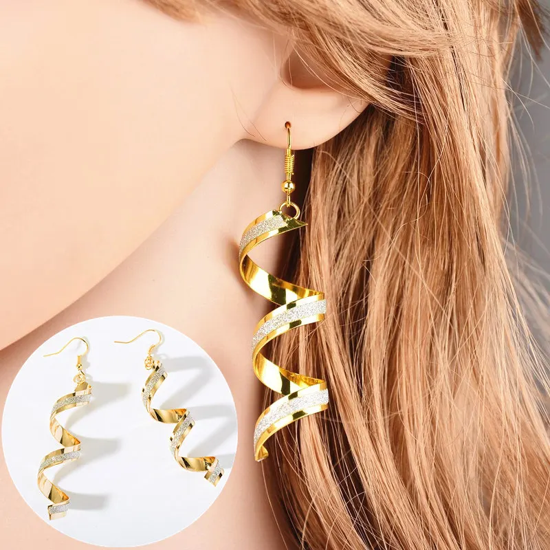 Панк твист Спиральные серьги женские талисман для девушки ювелирные изделия