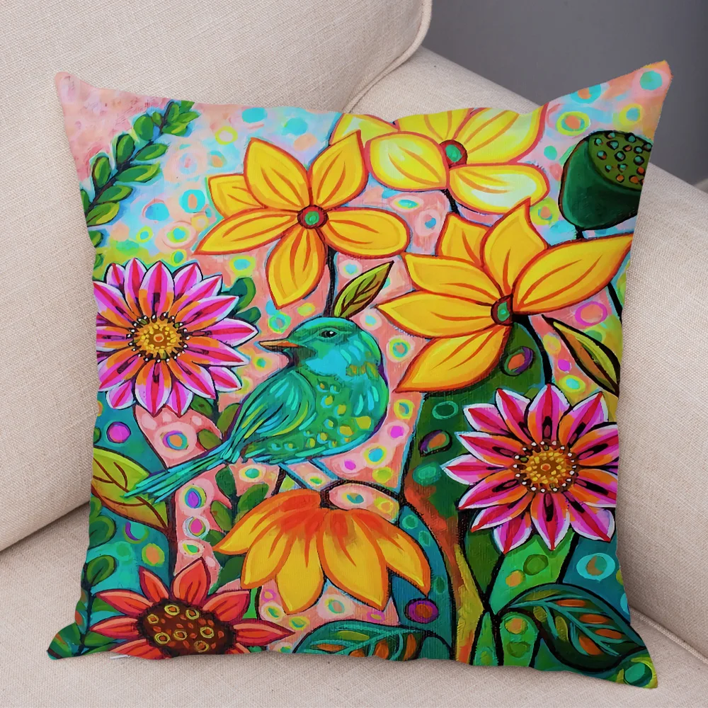 

Скандинавская цветочная наволочка из полиэстера