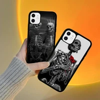 fhnblj skull love married in love phone case silicone pctpu case for iphone 11 12 13 pro max 8 7 6 plus x se xr hard fundas