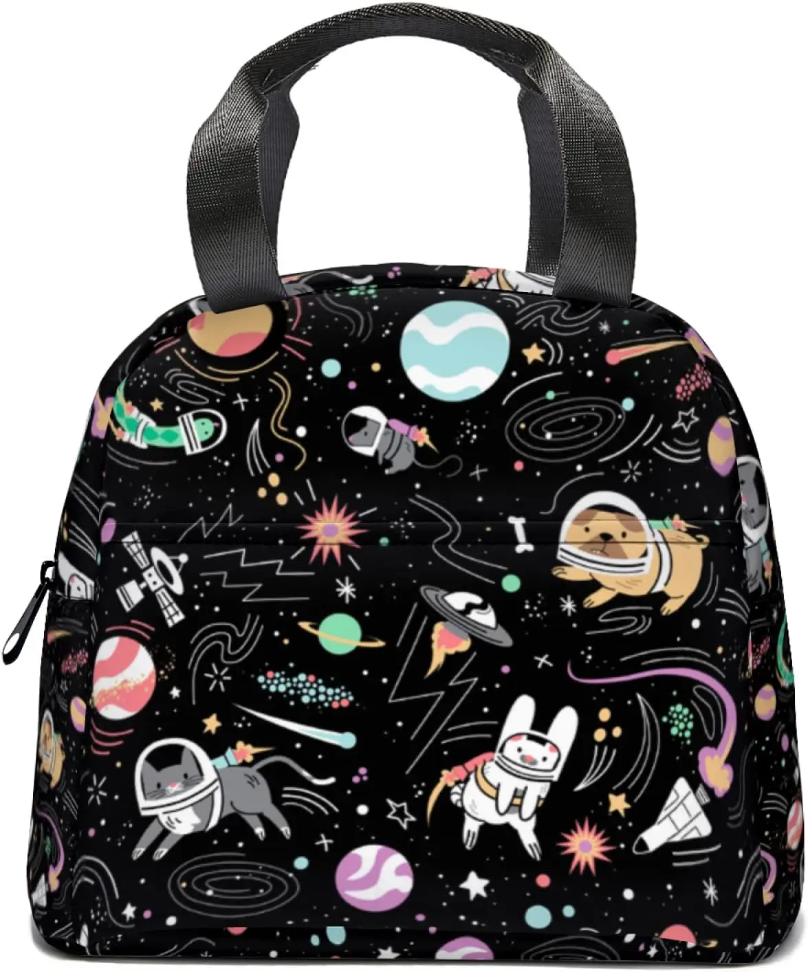 

Outer Space Lunch Bag for Boys Cat Dog Animal Lunch Box Insulated Lunch Box Lightweight Lunch Organizer Cooler Bag Kid