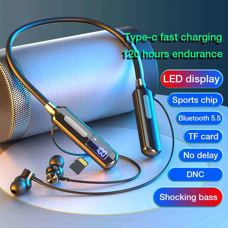 Bluetooth-наушники EARDECO с микрофоном и шейным ремешком