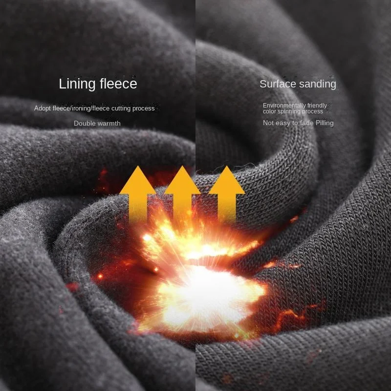 Men's Warm Long Johns with Open Crotch Leggings Winter Fleece Tight Trend Mid-waist Padded Line Trousers Cotton Wool Trousers