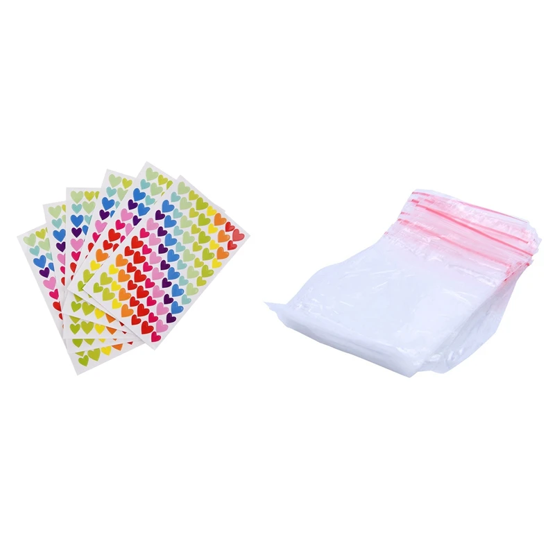 

6 Sheets Self Adhesive Photo Album Craft Stickers & 100Pc 7 X 11Cm Transparent Plastic Seal Zip Closure Zip Closed Bag