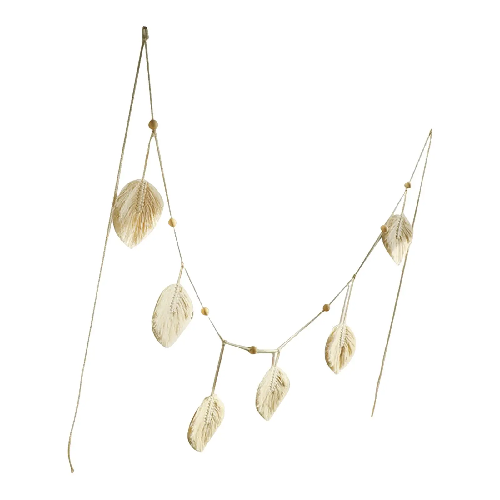

Macrame Banner Garland 6Pcs Leaves Handmade for Bedroom Home Decor