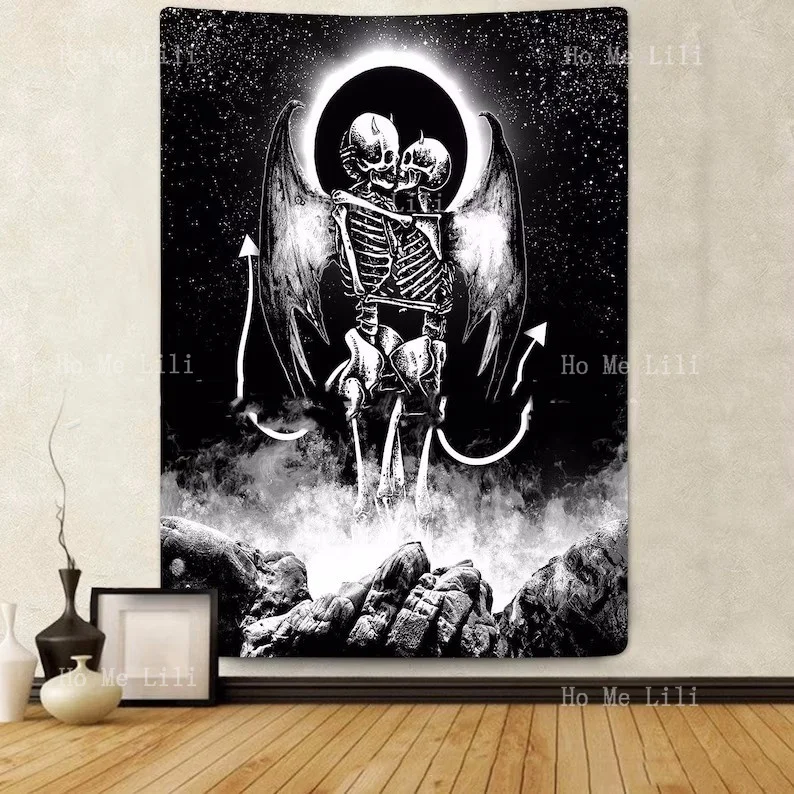 

Gothic Angel Skeleton Tapestry Black Sun Tarot Cards