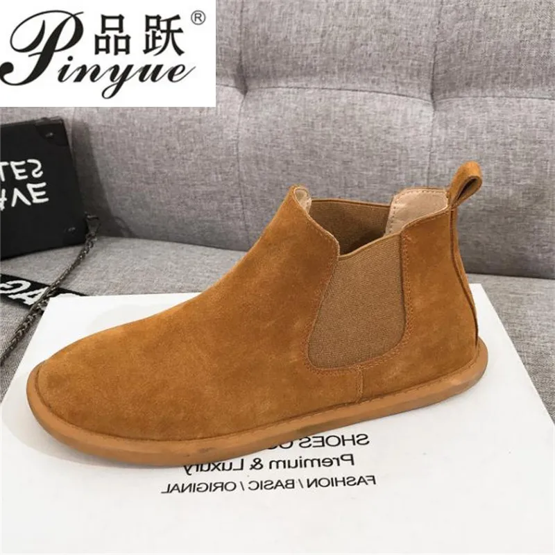

2022 Leather Chelsea Boots for Women Vintage Martens British casual high top shoes breathable ankle boots walking shoes