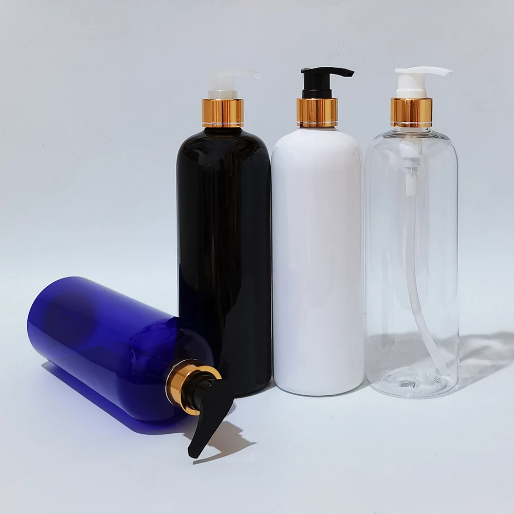 

15pcs 500ml Black Round Lotion Pump Shampoo Bottle Containers For Cosmetic Packaging,Amber PET Bottle With Liquid Soap Dispenser
