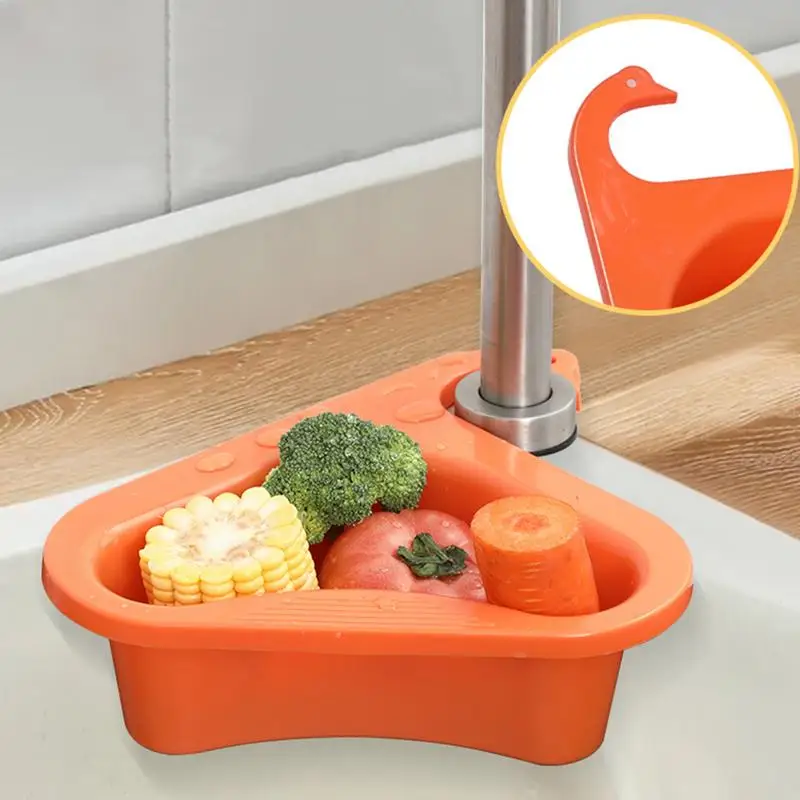 

Drain Basket Sink Strainer Kitchen Sink Drain Basket Swan Drain Rack Multi-Functional Hanging Filter Punch-Free Drain Basket