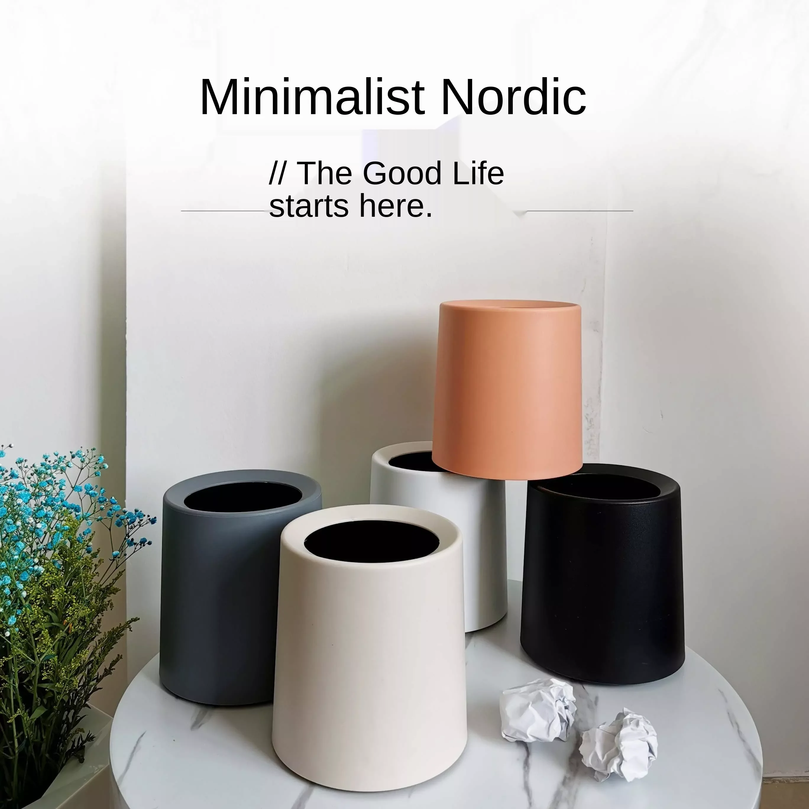 

NEW2023 Simple trash can desktop trash can paper basket creative bedroom decoration storage bin garbage bin desk trash can