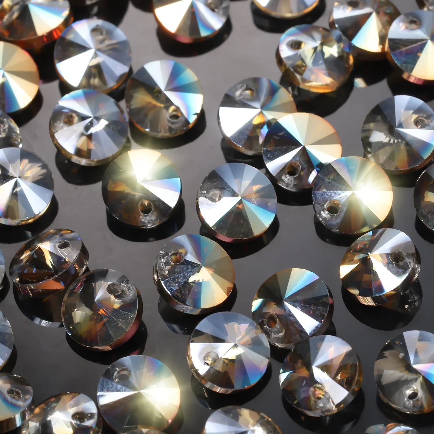 Двухконусные стеклянные бусины-рондели для изготовления ювелирных изделий