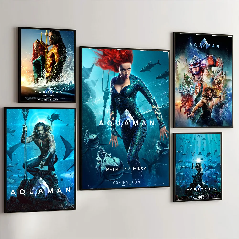 A-Aquaman Superhero Movie Poster Wall Art Home Decor Room Digital Painting Living Restaurant Kitchen