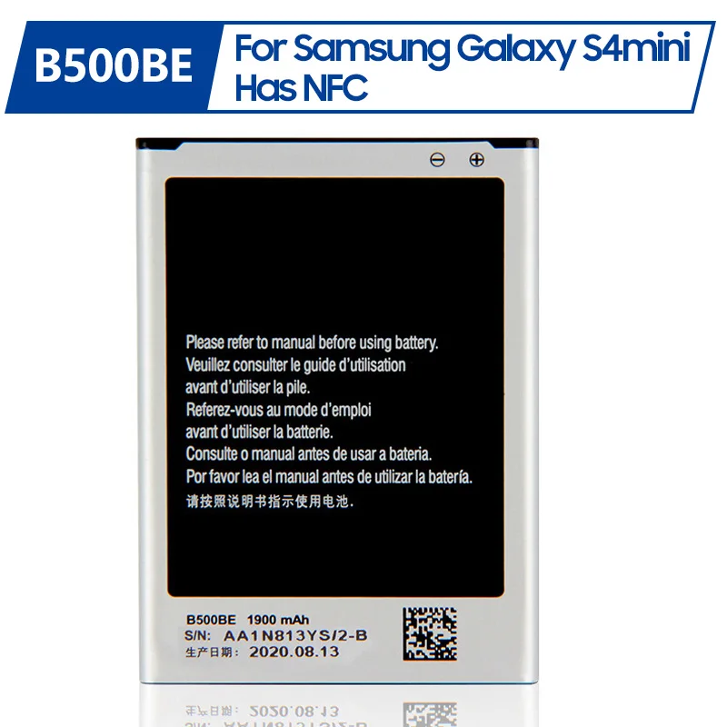 Сменный аккумулятор B500BE B500AE для Samsung GALAXY S4 Mini I9190 I9192 I9195 I9198 S4Mini, аккумулятор со штыревыми разъемами 1900 мАч