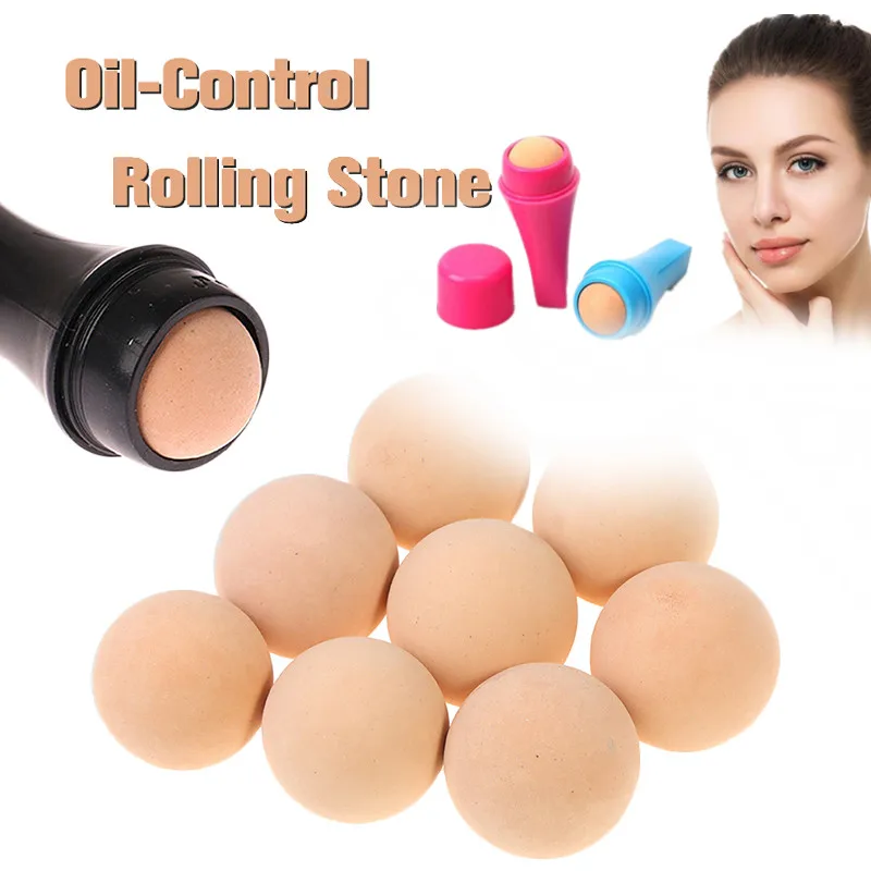 

2Pcs Facial Oil Absorbing Roller Ball Volcanic Stone Ball Oil Removing Oil Control Rolling Stone Face Cleaning Tool
