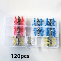 120 pcs boxed solder ring terminal wire connector solder butt thermoresistant tube waterproof insulation heat shrink sleeve