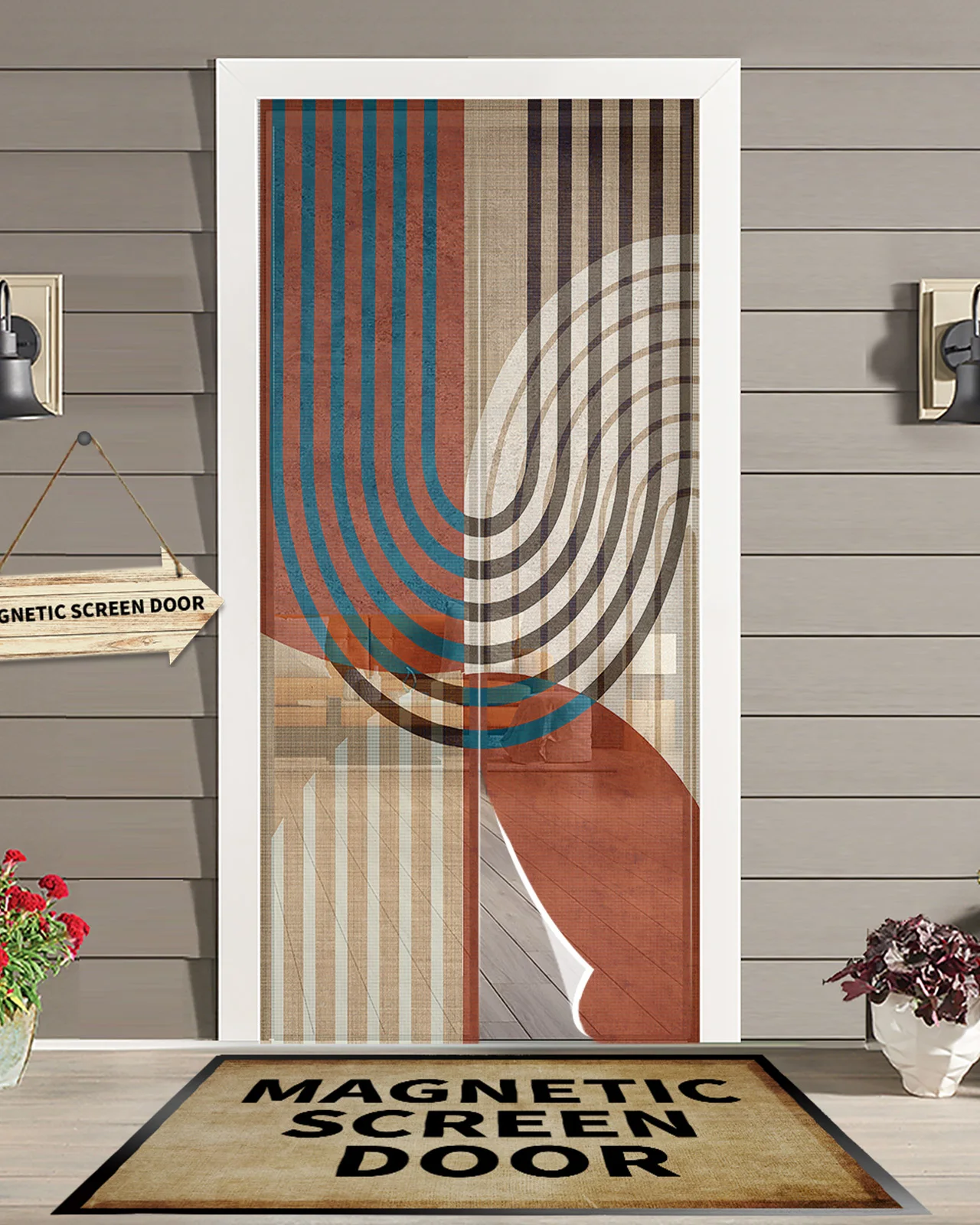 

Бохо абстрактная Геометрическая Современная Магнитная дверная занавеска от комаров насекомых Летающая жука занавеска на дверь в спальню з...