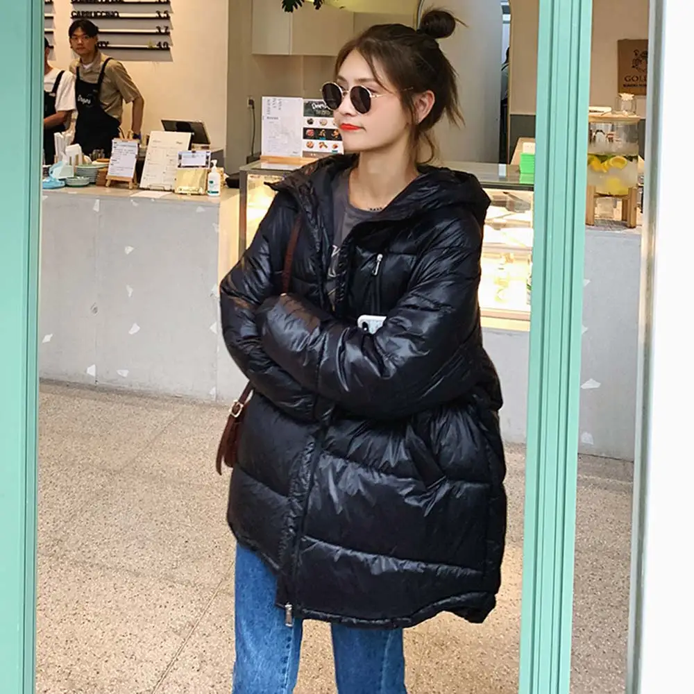 New Women Warm Thick Cotton Down Jacket Coat Winter Solid Jacket Long Hooded Parka Female Casual Long Winter Coat Women Clothing