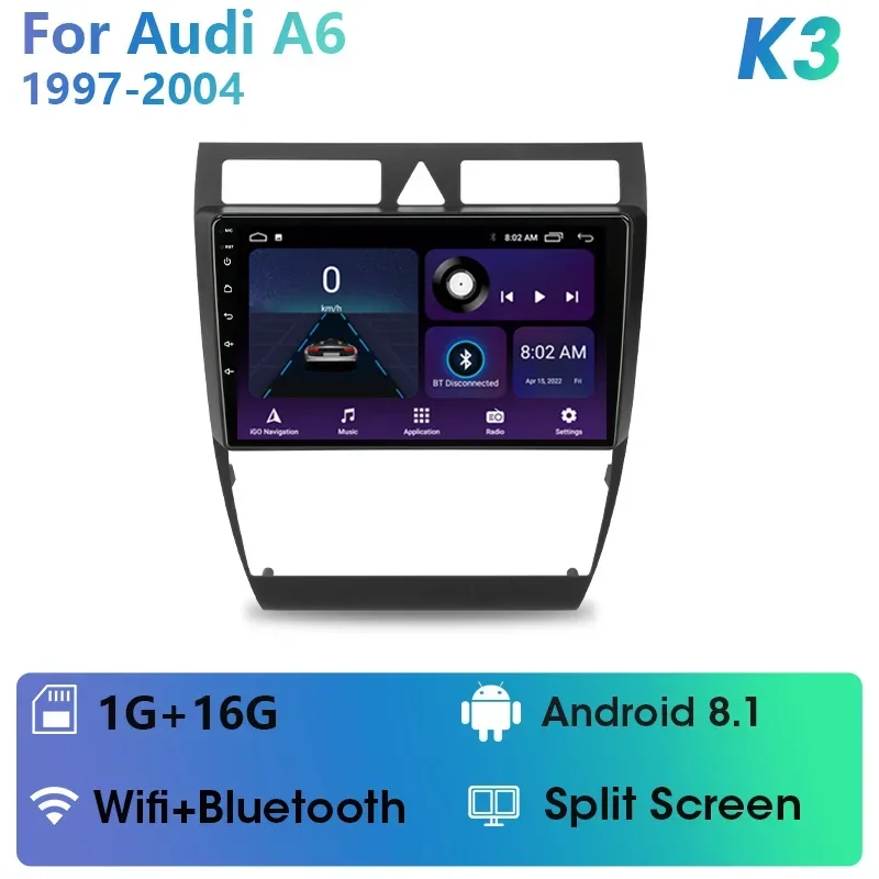

Автомагнитола JMCQ 2 Din Android 12 для Audi A6 C5 1997-2004 S6 RS6 мультимедийный плеер 4G Carplay QLED головное устройство аудио стерео Авто DVD