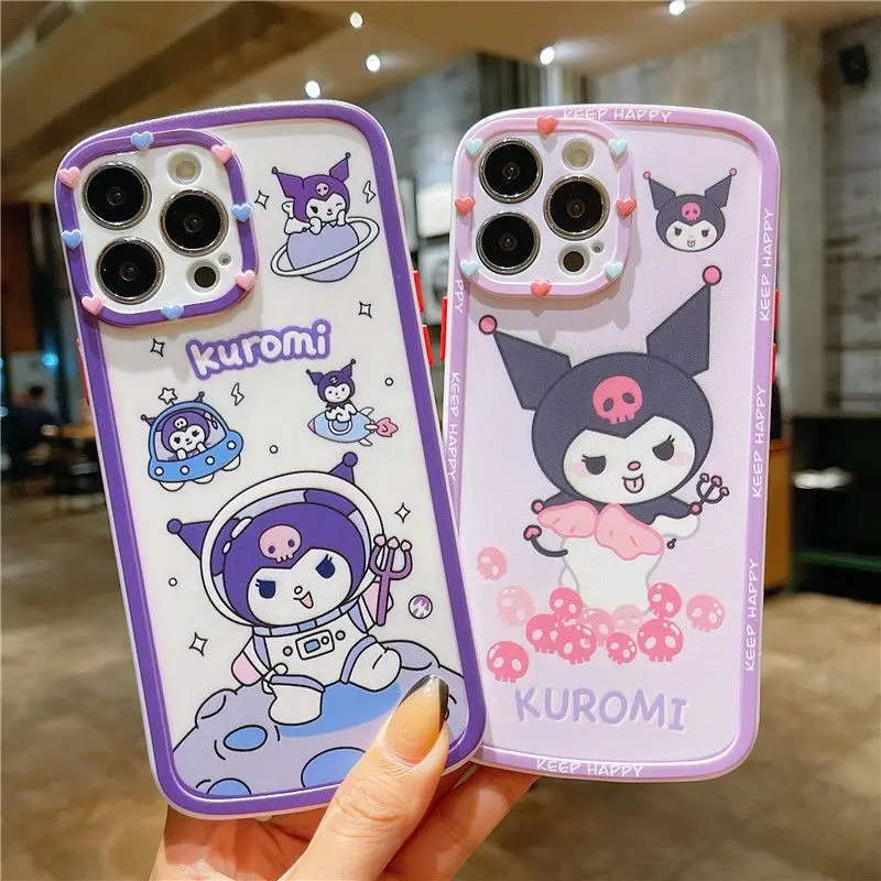 

Sanrio Kuromi Gothic Kawaii Phone Cases For iPhone 13 12 11 Pro Max XR XS MAX 8 X 7 SE 2020 Back Cover