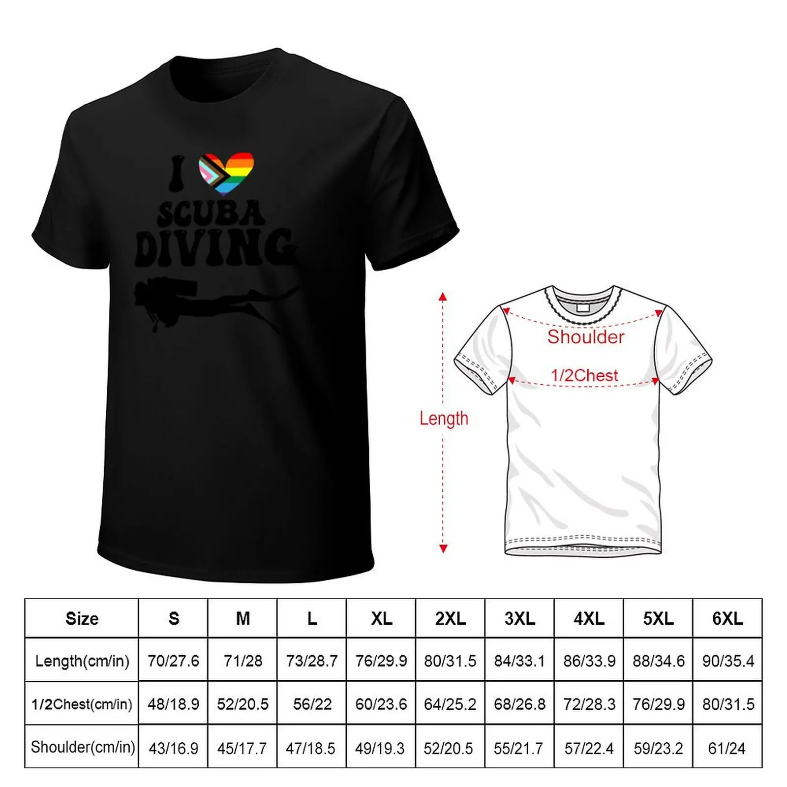 Футболка I Heart Scuba: Queer Pride (черная) с милыми топами и таможенным дизайном ваши