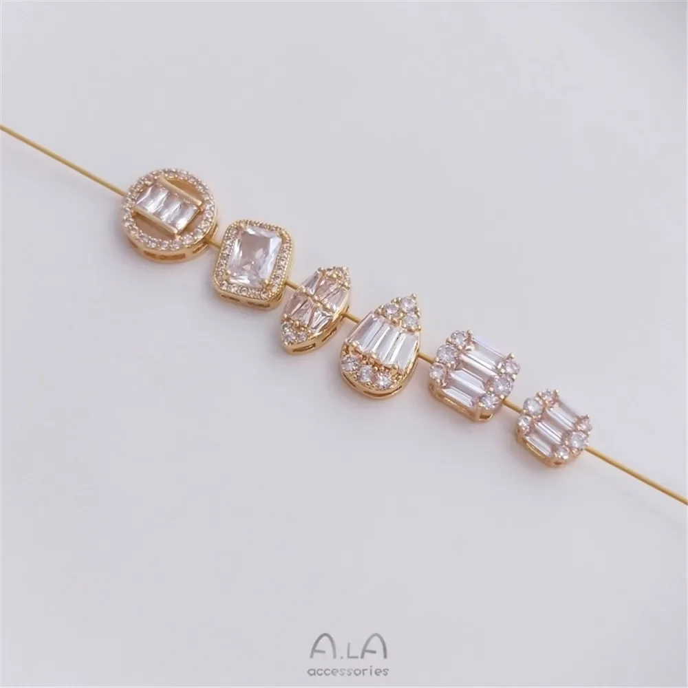 Защита цвета 14-каратное золото инкрустированный циркон квадратный круглый