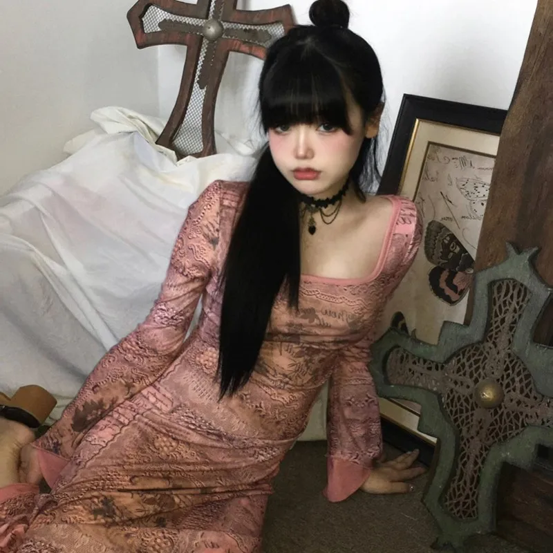 COZOK Трикотажное платье розового цвета