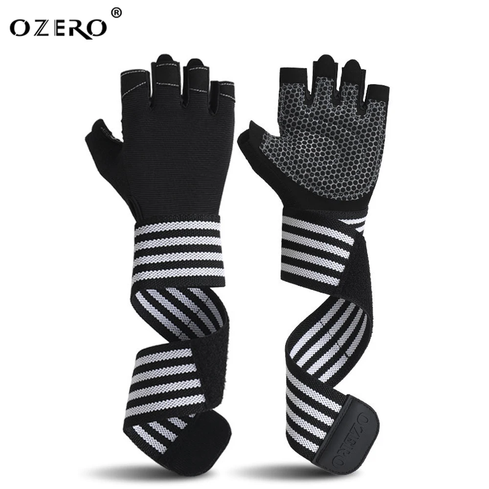 

OZERO Weightlifting Gloves Gym Lifting Training Fitness Sport Half Finger Cycling Workout Wrist Protection Glove For Women Men