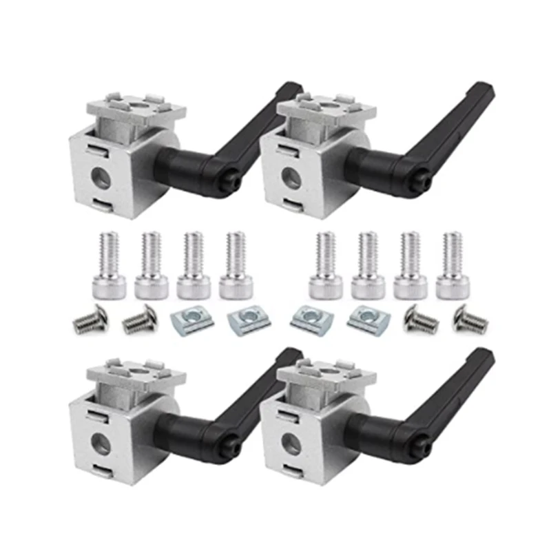 

4PCS Zinc Alloy Living Hinge With Handle Industrial Aluminum Profile Accessories