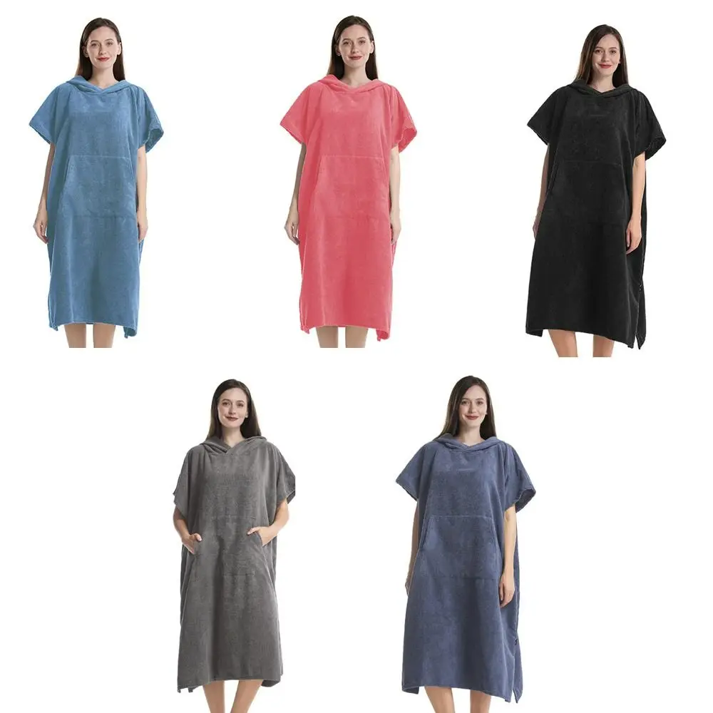 

Для мужчин и женщин, для плавания, впитывающий, ветрозащитный, горячий компресс, теплый банный халат с капюшоном, полотенце для мытья, Пляжна...