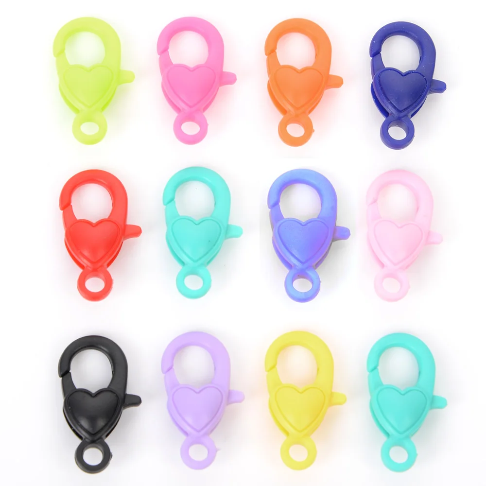 Разноцветная фурнитура для ювелирных изделий пластиковые крючки в форме сердца