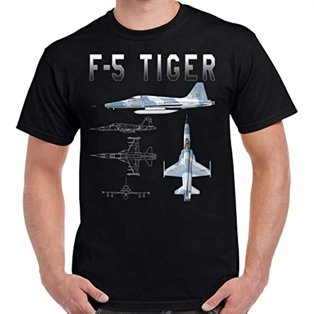 

F-5 Tiger Schematic Design Men T-Shirt Short Sleeve Casual 100% Cotton O-Neck Shirts