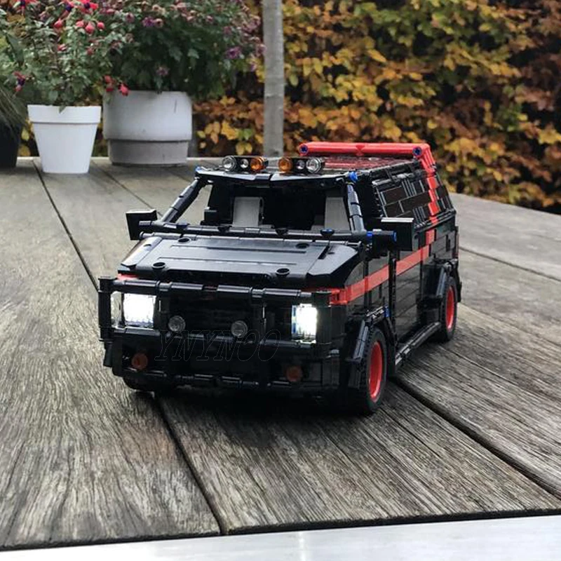 Строительные блоки MOC, строительные блоки, блоки, городской полицейский участок, Нью-Йорк, 1983 GMC, Vandura A-Team, 1710 деталей, игрушки, подарки