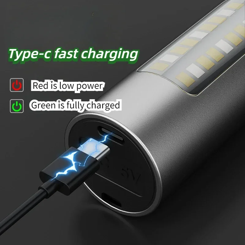 Ультра яркий портативный светодиодный фонарик Type-c перезаряжаемый боковой