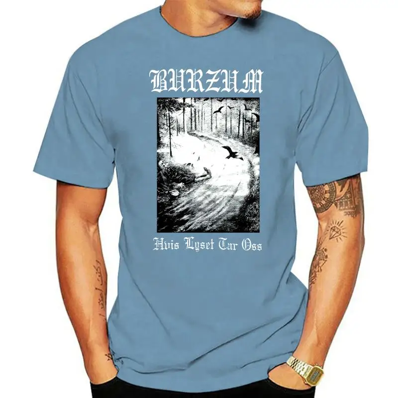 

Хипстерские футболки с круглым вырезом Burzum Hvis Lyset Tar Otshirt Черная Мужская футболка с коротким рукавом 031904