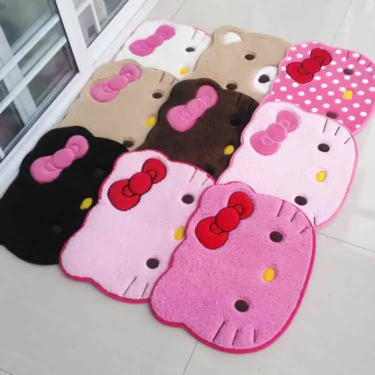 

Мультяшный напольный коврик Hello Kitty, домашний ковер, прикроватное одеяло для спальни, замшевый маленький коврик для ног, дверной коврик для в...