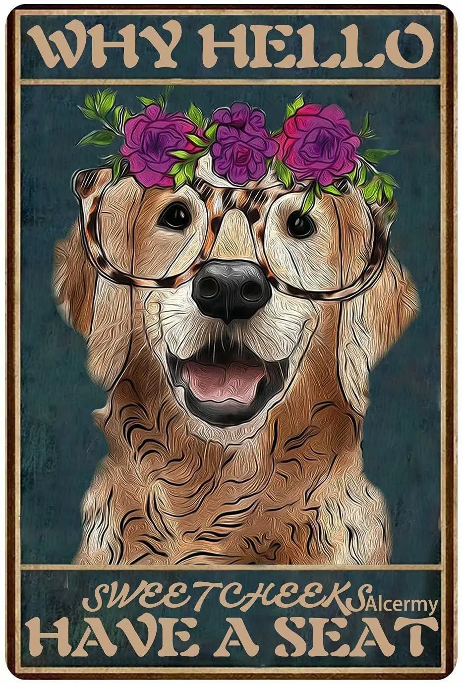 

Dog Metal Tin Sign room decoration posters room decor metal wall decor Kitchen Living Room Restaurant farmhouse decor