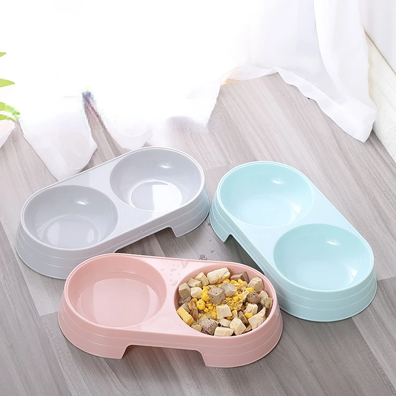

2022 Pet Supplies Cat and Dog Basin Macaron Color Pet Double Bowl Cat Water Bowl Plastic Cat Bowl Dog Bowl Dog Bowl Pet Bowl CN