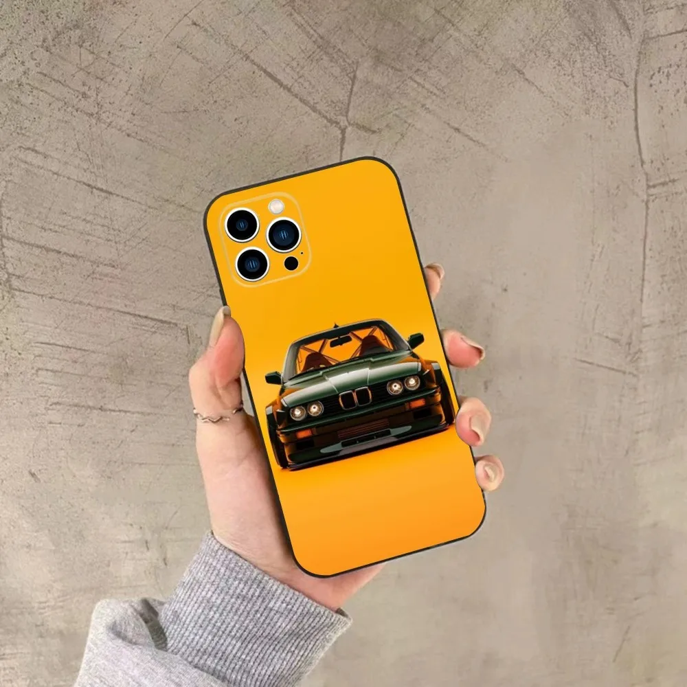 Cool Racing Sport Car Phone Case For iPhone 16 15 14 13 12 11 Plus Pro Max XS X XR SE Mini 8 7 B- Bmwes-S E30 Soft Black Cover