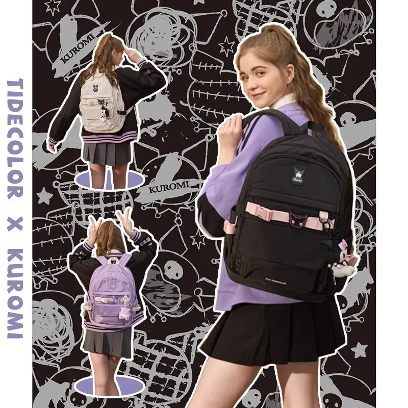 Рюкзак Sanrio Kuruomi для студентов Удобная дорожная сумка вместительные нейлоновые