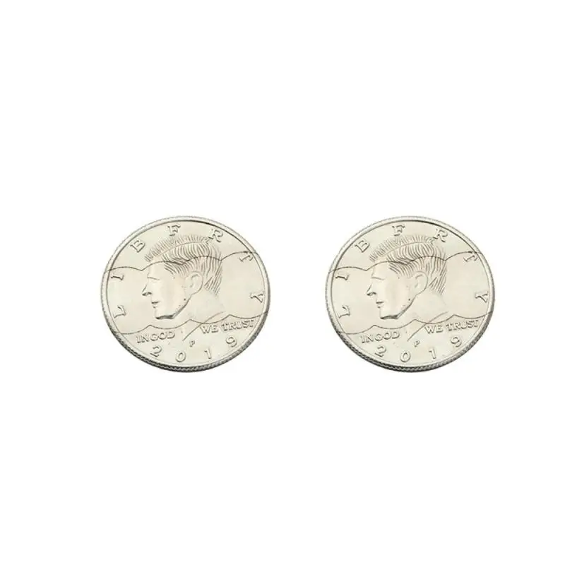 

Two Fold Three Fold Bite Coin Dollars Close-Up Street Magetic Tricks Prop Bite Coin And Bite Currency Restore Half Illusion